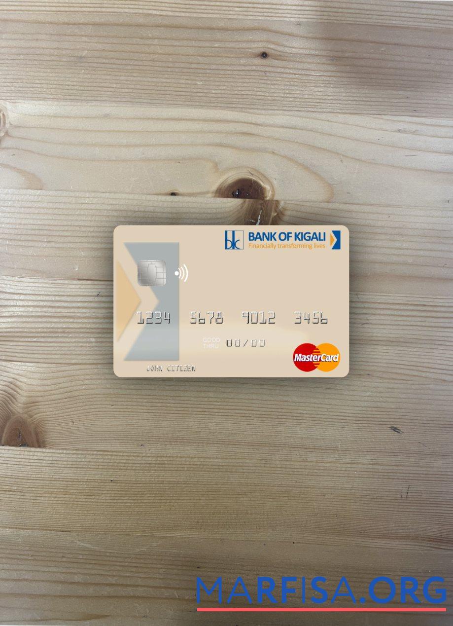 Blank Rwanda Bank of Kigali mastercard photolook front template